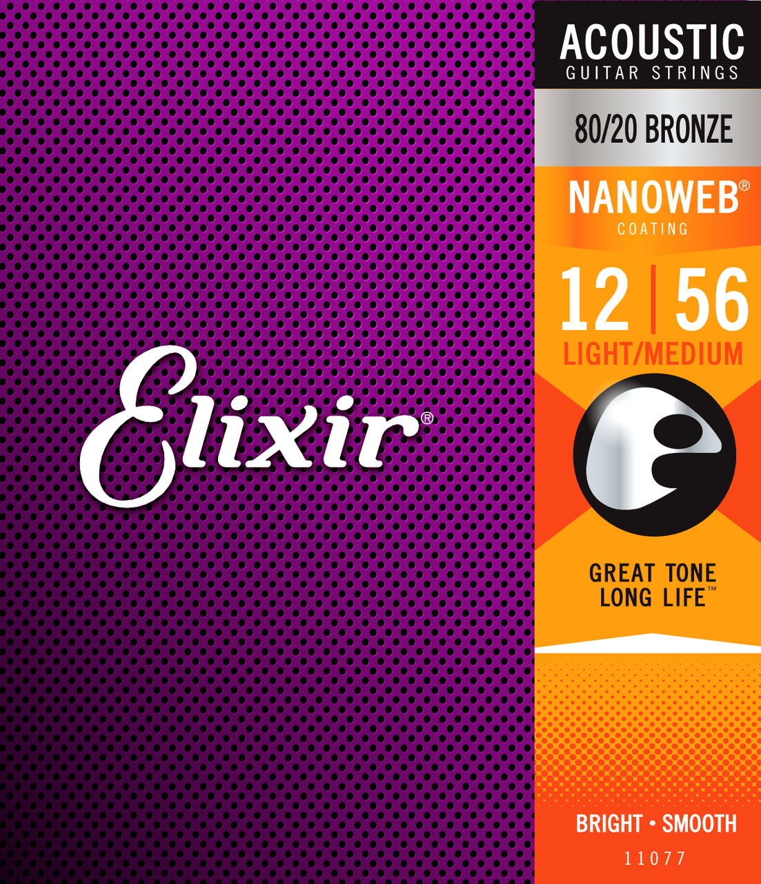 Elixir 11077 Acoustic Nano Light-Med 12-56