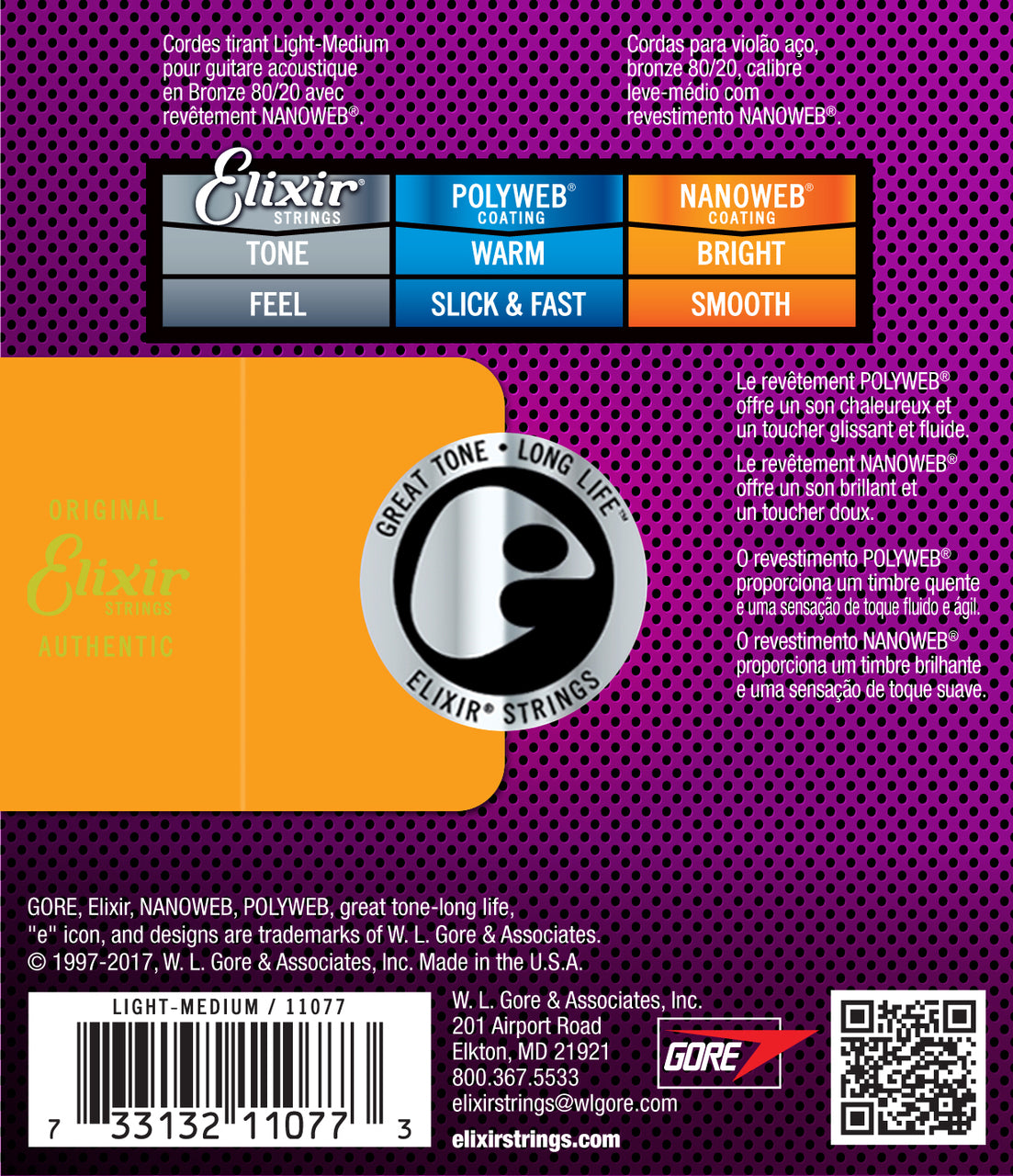 Elixir 11077 Acoustic Nano Light-Med 12-56