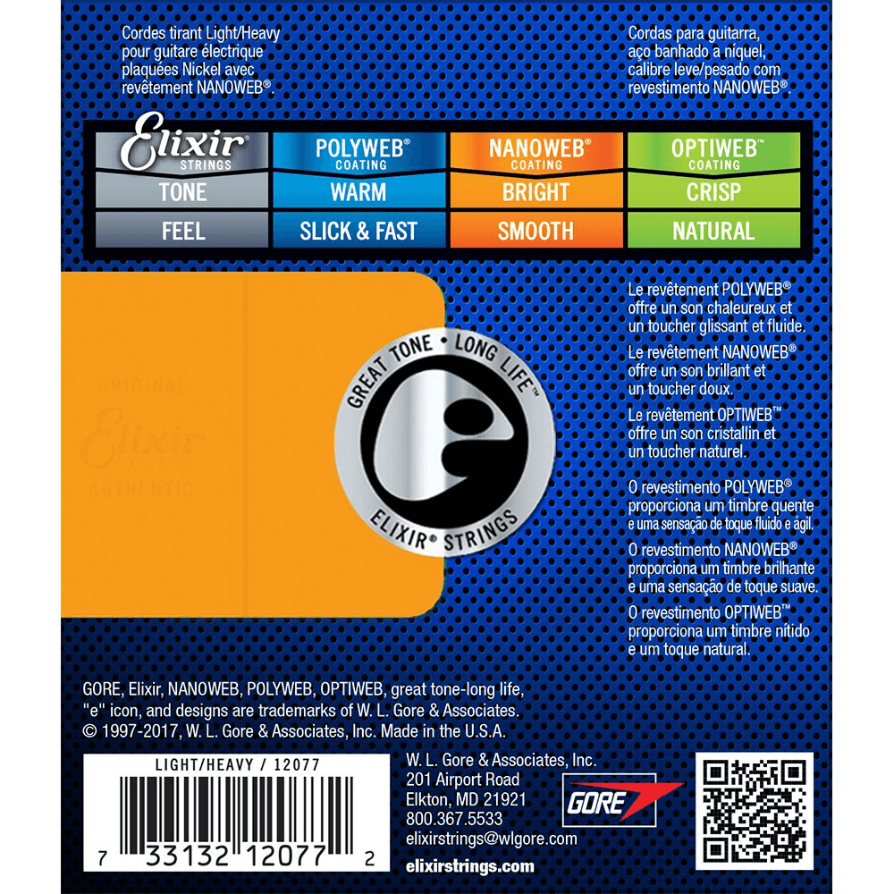 Elixir 12077 Electric Nano Light Heavy 10-52