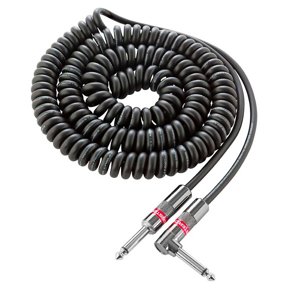 Monster Classic Instrument Cable - 6.4M / 21ft - Coiled 1/4" Jack